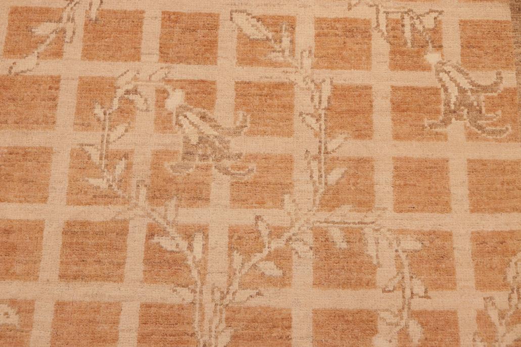 handmade Transitional Kafkaz Rust Tan Hand Knotted RECTANGLE 100% WOOL area rug 6 x 9