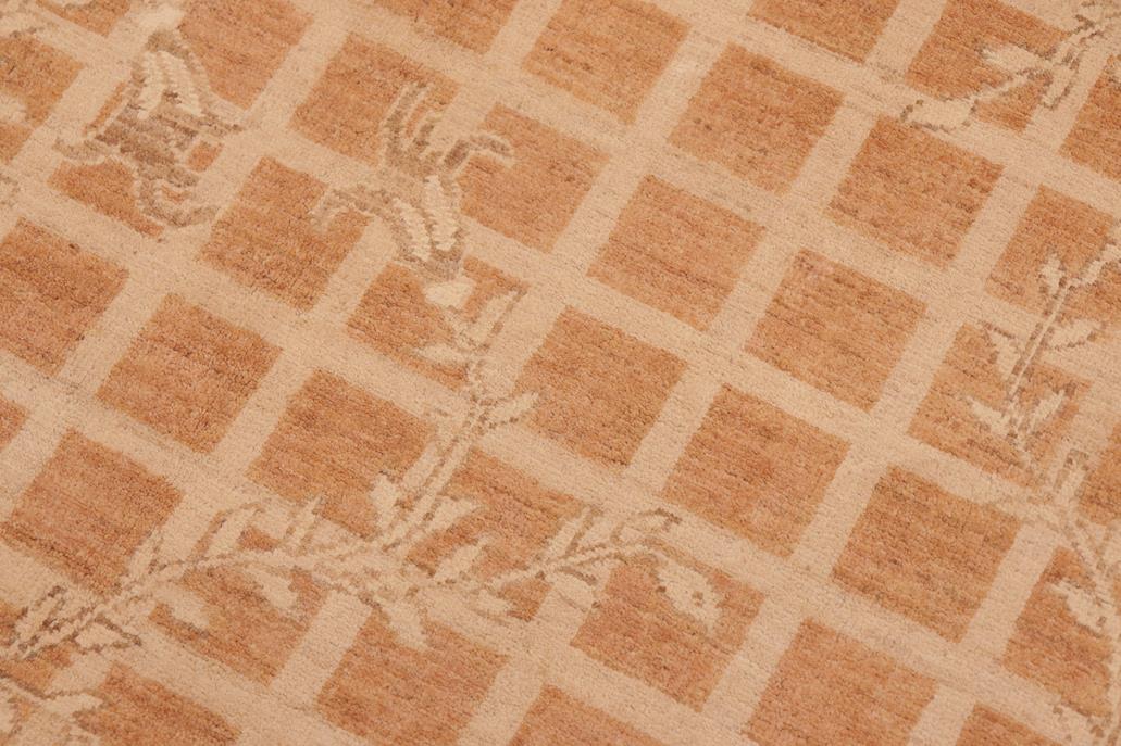 handmade Transitional Kafkaz Rust Tan Hand Knotted RECTANGLE 100% WOOL area rug 6 x 9