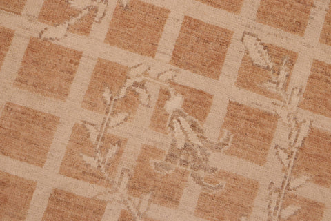 handmade Modern Kafkaz Rust Tan Hand Knotted RECTANGLE 100% WOOL area rug 6' x 9'