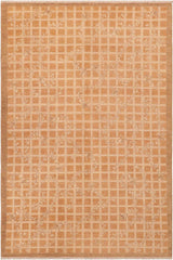 handmade Transitional Kafkaz Rust Tan Hand Knotted RECTANGLE 100% WOOL area rug 6 x 9