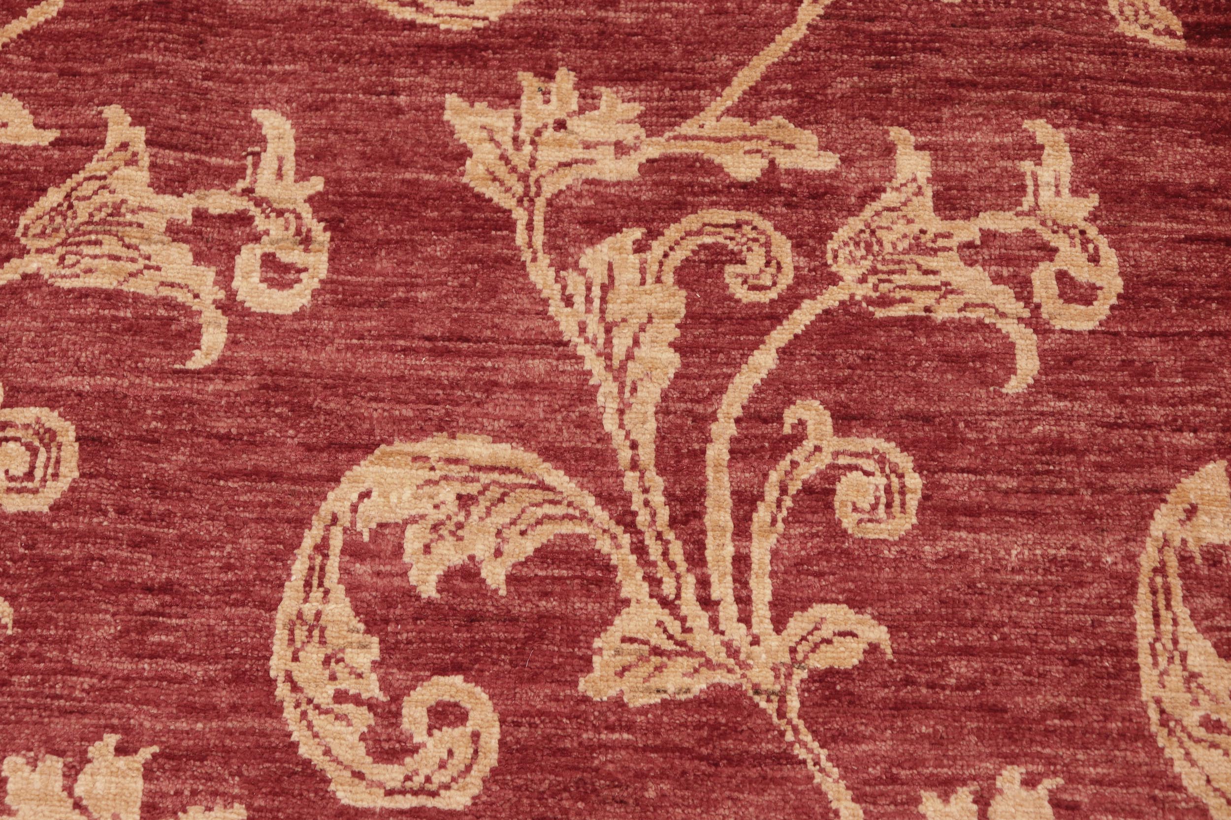 handmade Modern Kafkaz Red Gold Hand Knotted RECTANGLE 100% WOOL area rug 6' x 9'