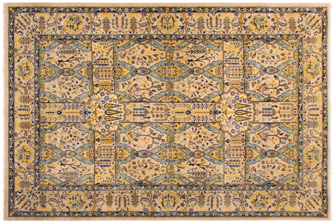 handmade Transitional Design Lt. Gray Lt. Gray Hand Knotted RECTANGLE 100% WOOL area rug 6' x 9'