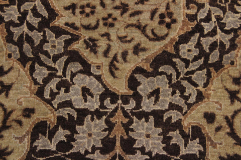 handmade Transitional Veg Dye Brown Tan Hand Knotted RUNNER 100% WOOL area rug 3' x 12'