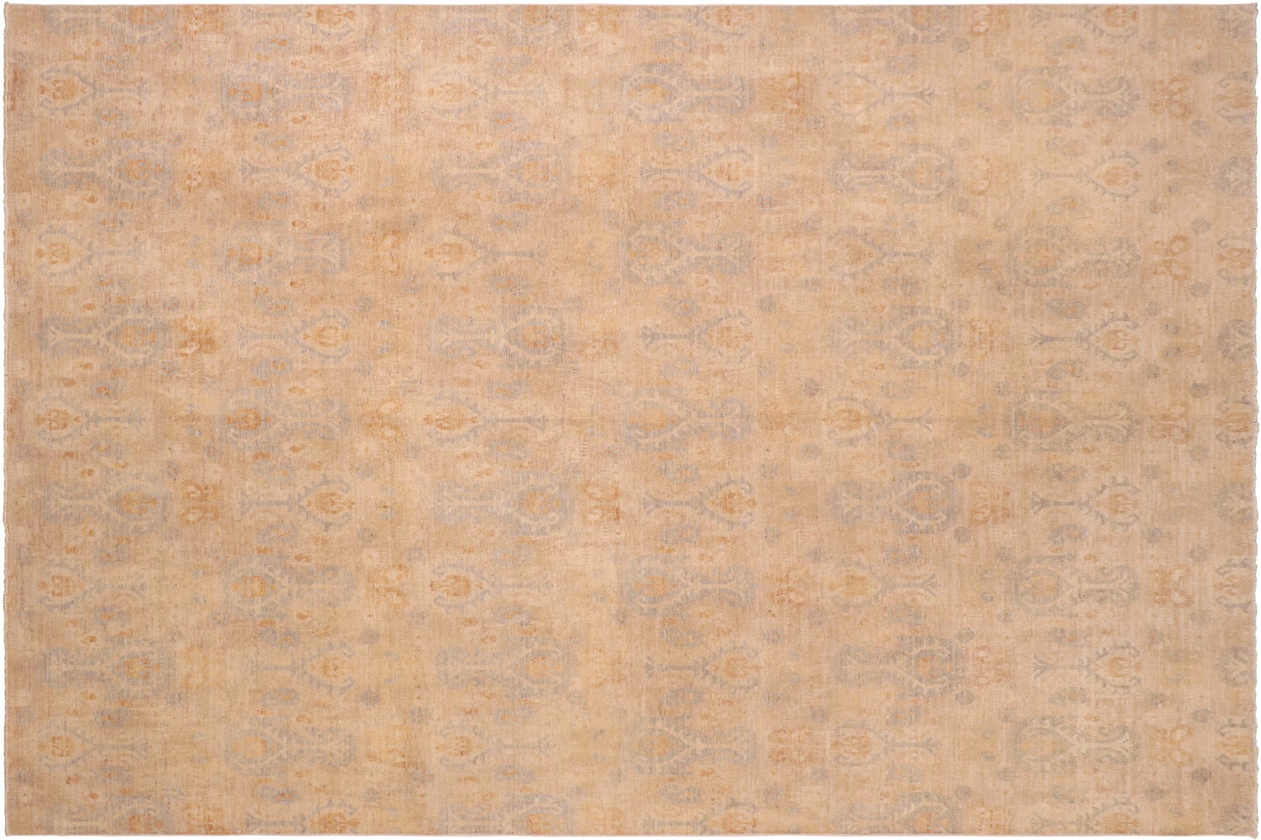 handmade Modern Kafkaz Beige Rust Hand Knotted RECTANGLE 100% WOOL area rug 8' x 10'