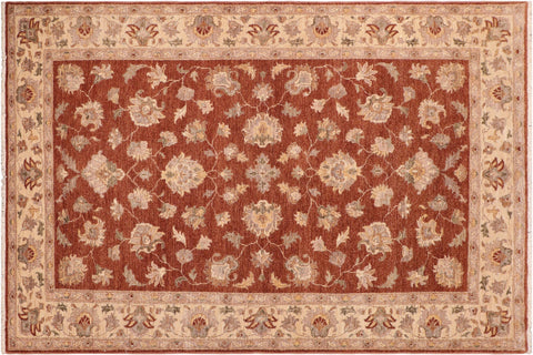 handmade Traditional Kafkaz Rust Tan Hand Knotted RECTANGLE 100% WOOL area rug 6x9