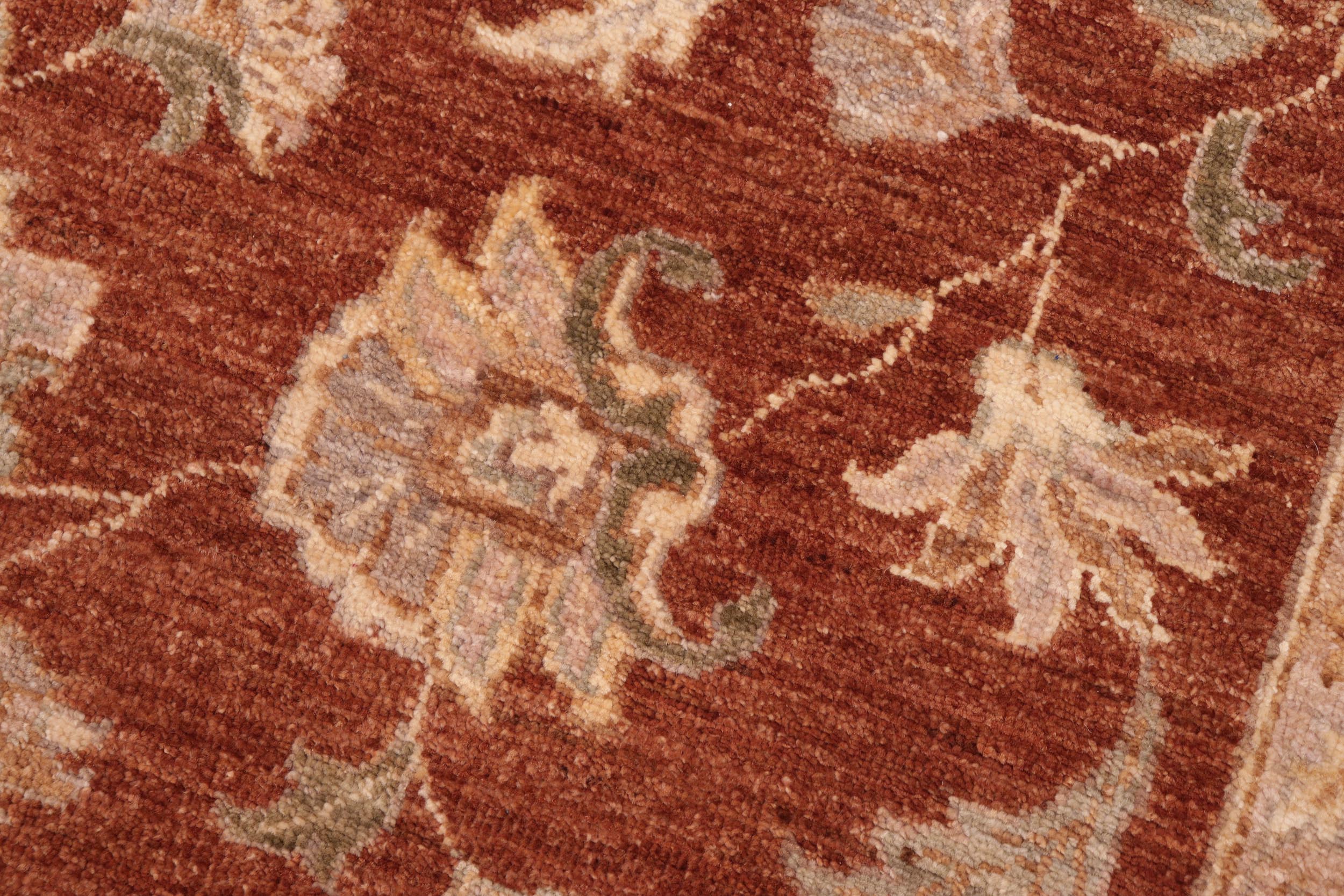 handmade Traditional Kafkaz Rust Tan Hand Knotted RECTANGLE 100% WOOL area rug 6x9