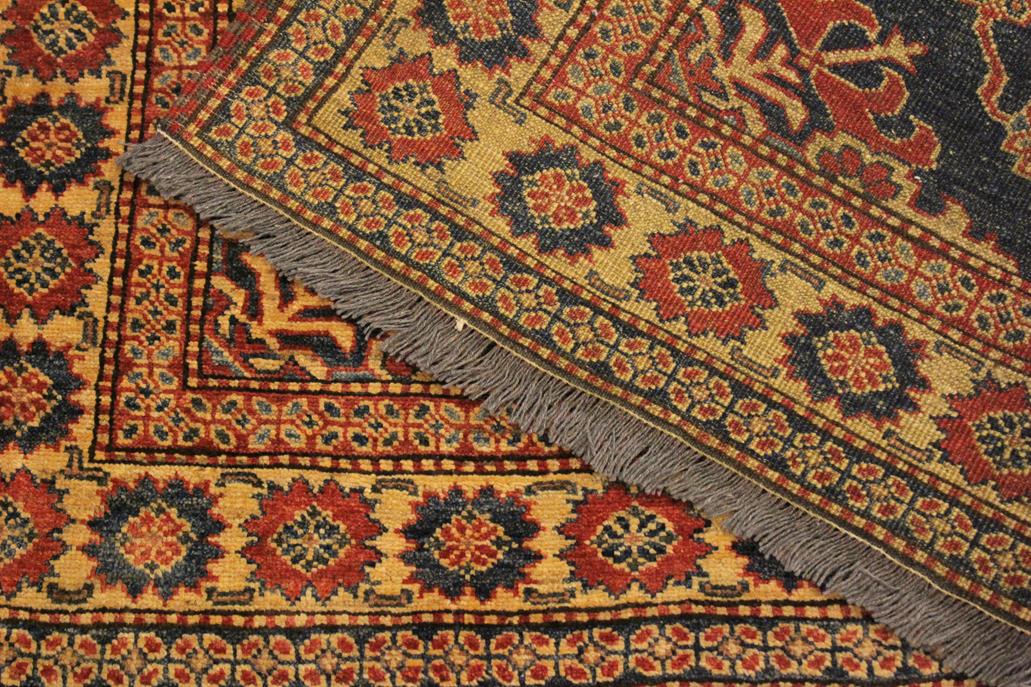 handmade Geometric Super Kazak Blue Tan Hand Knotted RECTANGLE 100% WOOL area rug 5 x 6