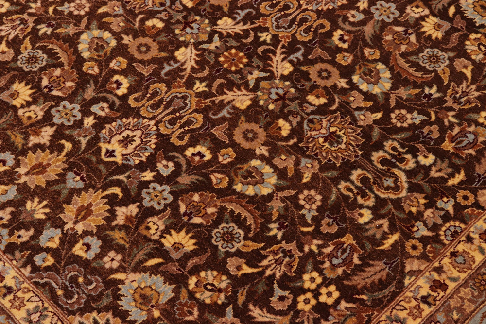 handmade Traditional  Brown Lt. Blue Hand Knotted RECTANGLE 100% WOOL area rug 8' x 10'