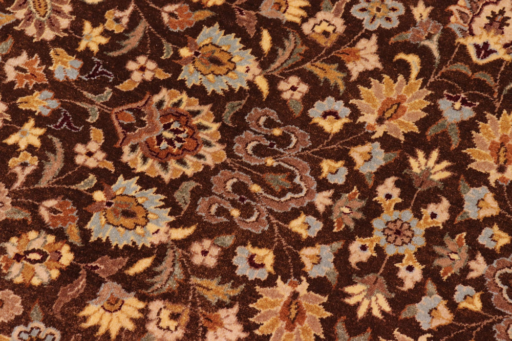 handmade Traditional  Brown Lt. Blue Hand Knotted RECTANGLE 100% WOOL area rug 8' x 10'