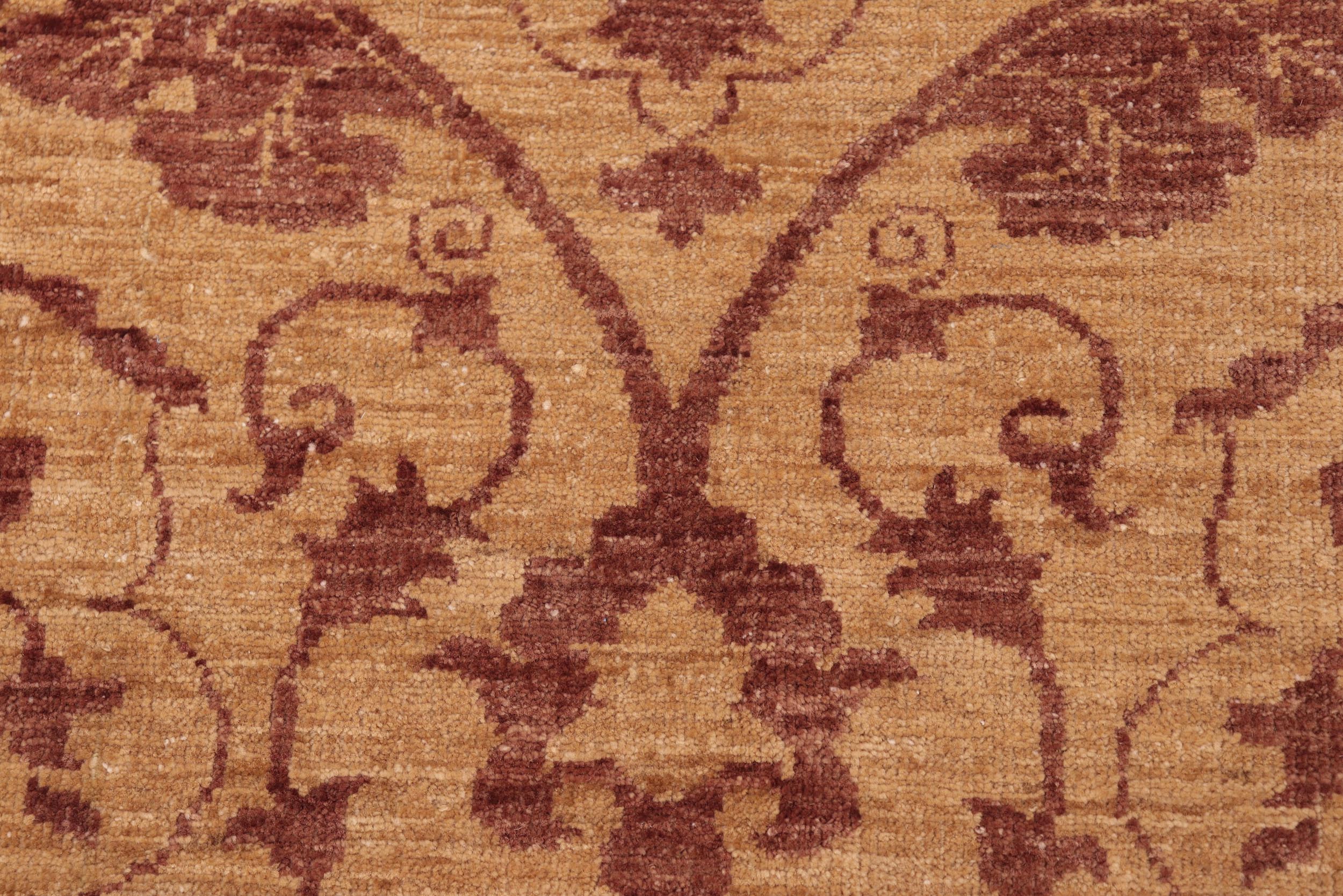 handmade Modern Kafkaz Gold Brown Hand Knotted RECTANGLE 100% WOOL area rug 6' x 9'