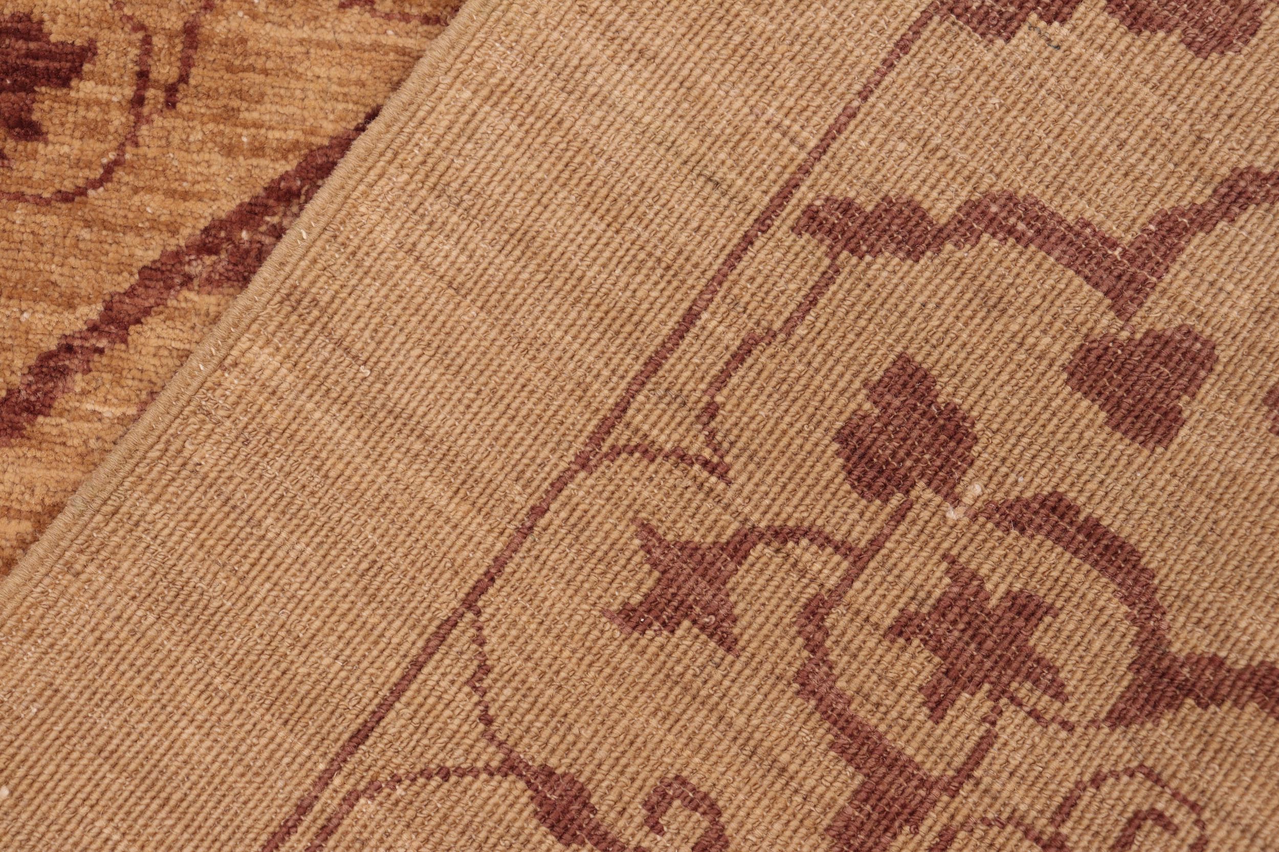 handmade Modern Kafkaz Gold Brown Hand Knotted RECTANGLE 100% WOOL area rug 6' x 9'