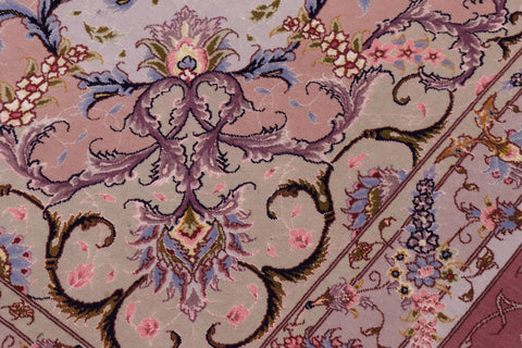 handmade Traditional Tabriz Blue Pink Hand Knotted RECTANGLE WOOL&SILK area rug 13x17
