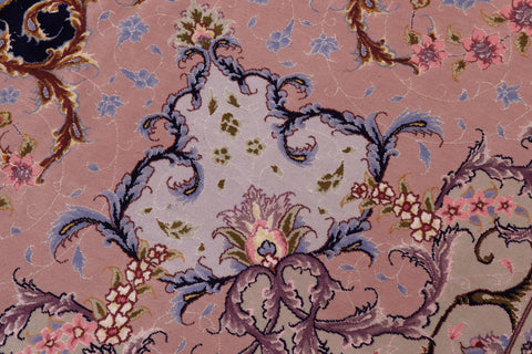 handmade Traditional Tabriz Blue Pink Hand Knotted RECTANGLE WOOL&SILK area rug 13x17
