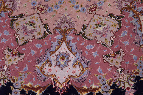 handmade Traditional Tabriz Blue Pink Hand Knotted RECTANGLE WOOL&SILK area rug 13x17
