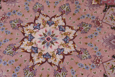 handmade Traditional Tabriz Blue Pink Hand Knotted RECTANGLE WOOL&SILK area rug 13x17
