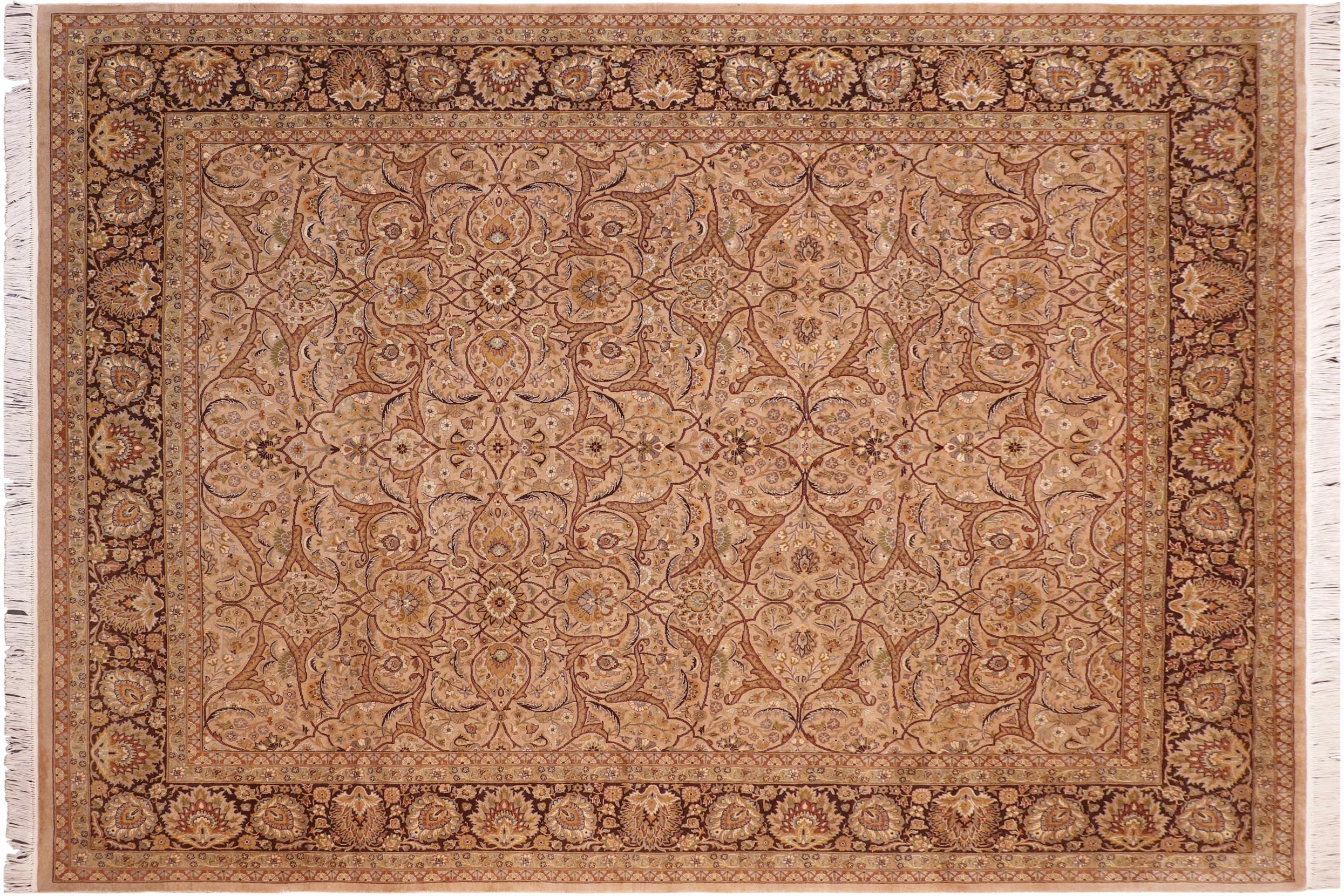 handmade Transitional Persian Taupe Brown Hand Knotted RECTANGLE 100% WOOL area rug 8x10