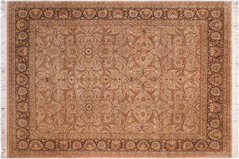 handmade Transitional Persian Taupe Brown Hand Knotted RECTANGLE 100% WOOL area rug 8x10