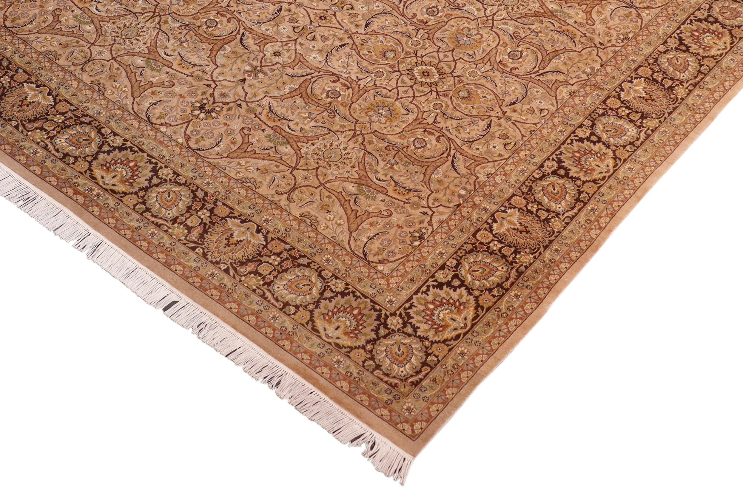 handmade Transitional Persian Taupe Brown Hand Knotted RECTANGLE 100% WOOL area rug 8x10