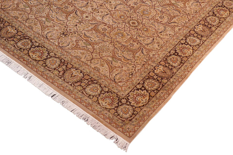 handmade Transitional Persian Taupe Brown Hand Knotted RECTANGLE 100% WOOL area rug 8x10