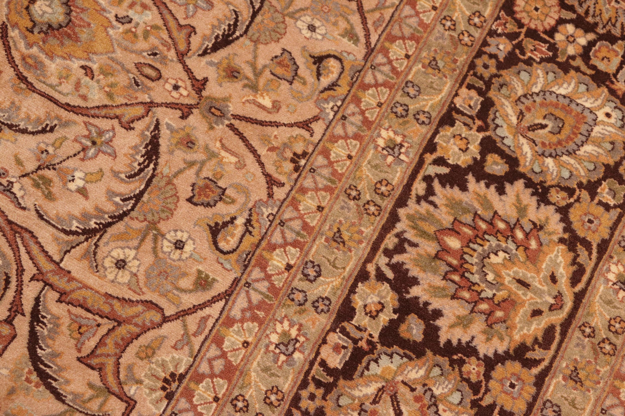 handmade Transitional Persian Taupe Brown Hand Knotted RECTANGLE 100% WOOL area rug 8x10
