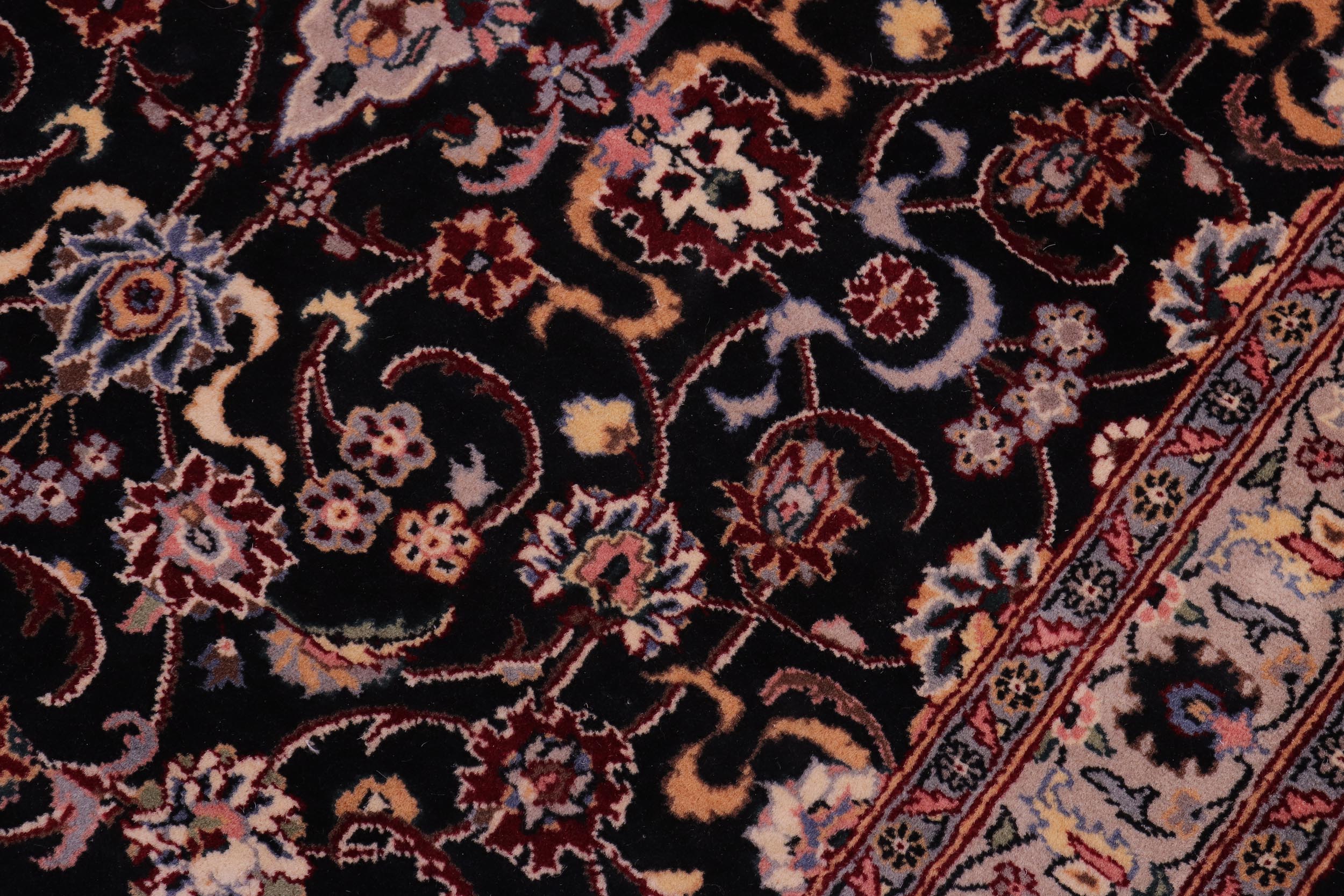 handmade Traditional Abasi Afsha Black Gray Hand Knotted RECTANGLE 100% WOOL area rug 3x5