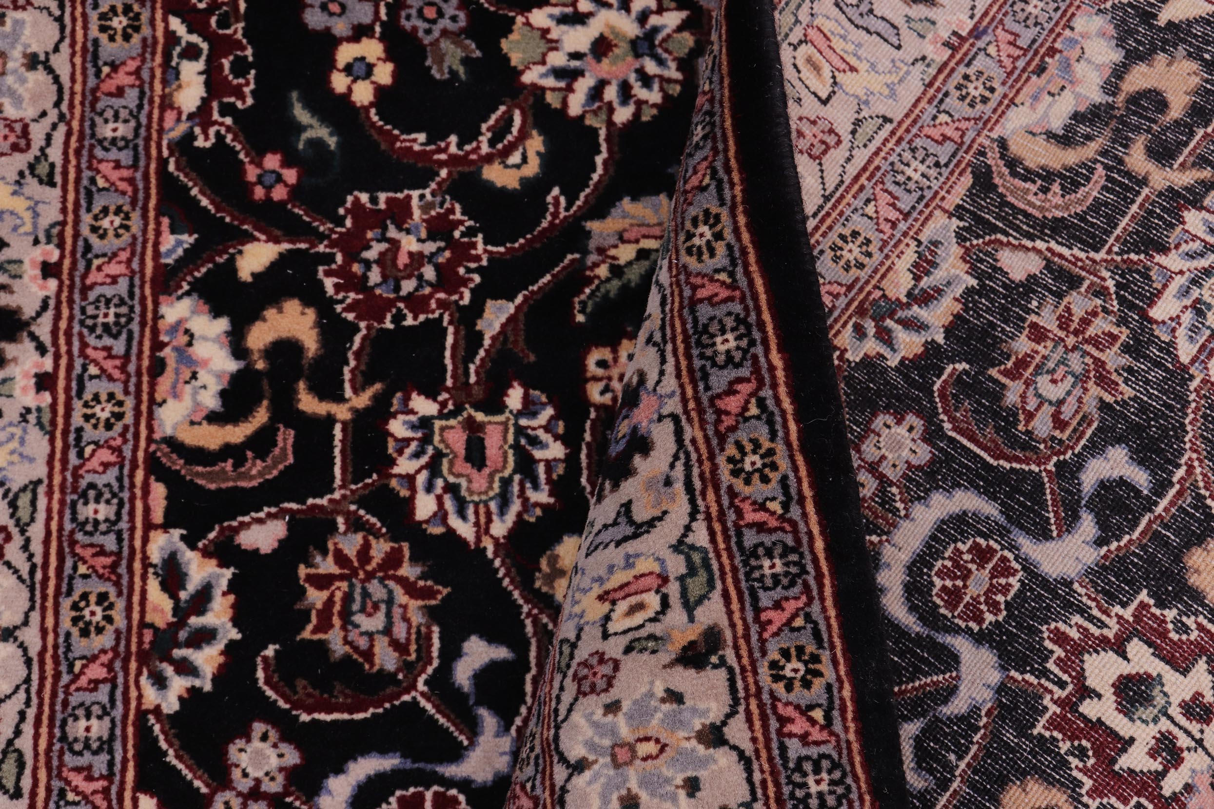 handmade Traditional Abasi Afsha Black Gray Hand Knotted RECTANGLE 100% WOOL area rug 3x5