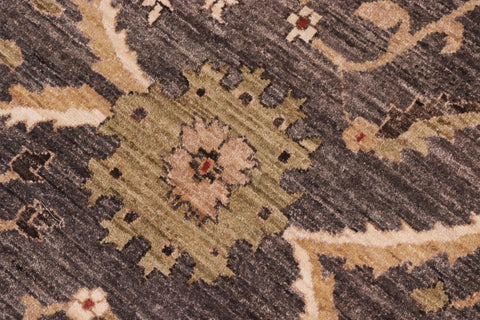 handmade Transitional Kafkaz Grayish Gre Ivory Hand Knotted RECTANGLE 100% WOOL area rug 10' x 14'