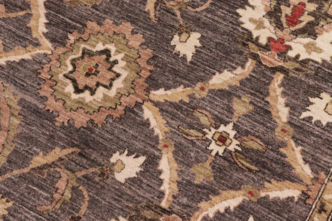 handmade Transitional Kafkaz Grayish Gre Ivory Hand Knotted RECTANGLE 100% WOOL area rug 10' x 14'