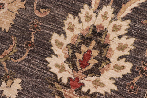 handmade Transitional Kafkaz Grayish Gre Ivory Hand Knotted RECTANGLE 100% WOOL area rug 10' x 14'