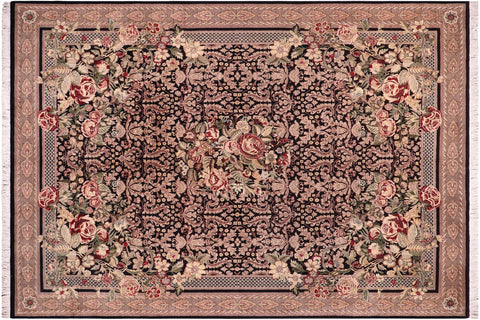 handmade Traditional Rasmi Romal Black Tan Hand Knotted RECTANGLE 100% WOOL area rug 10x14