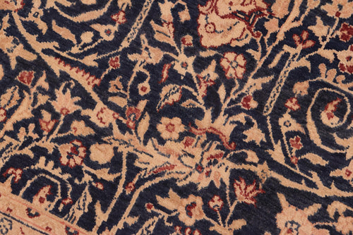 handmade Transitional Harriss Blue Rose Hand Knotted RECTANGLE 100% WOOL area rug 8x10