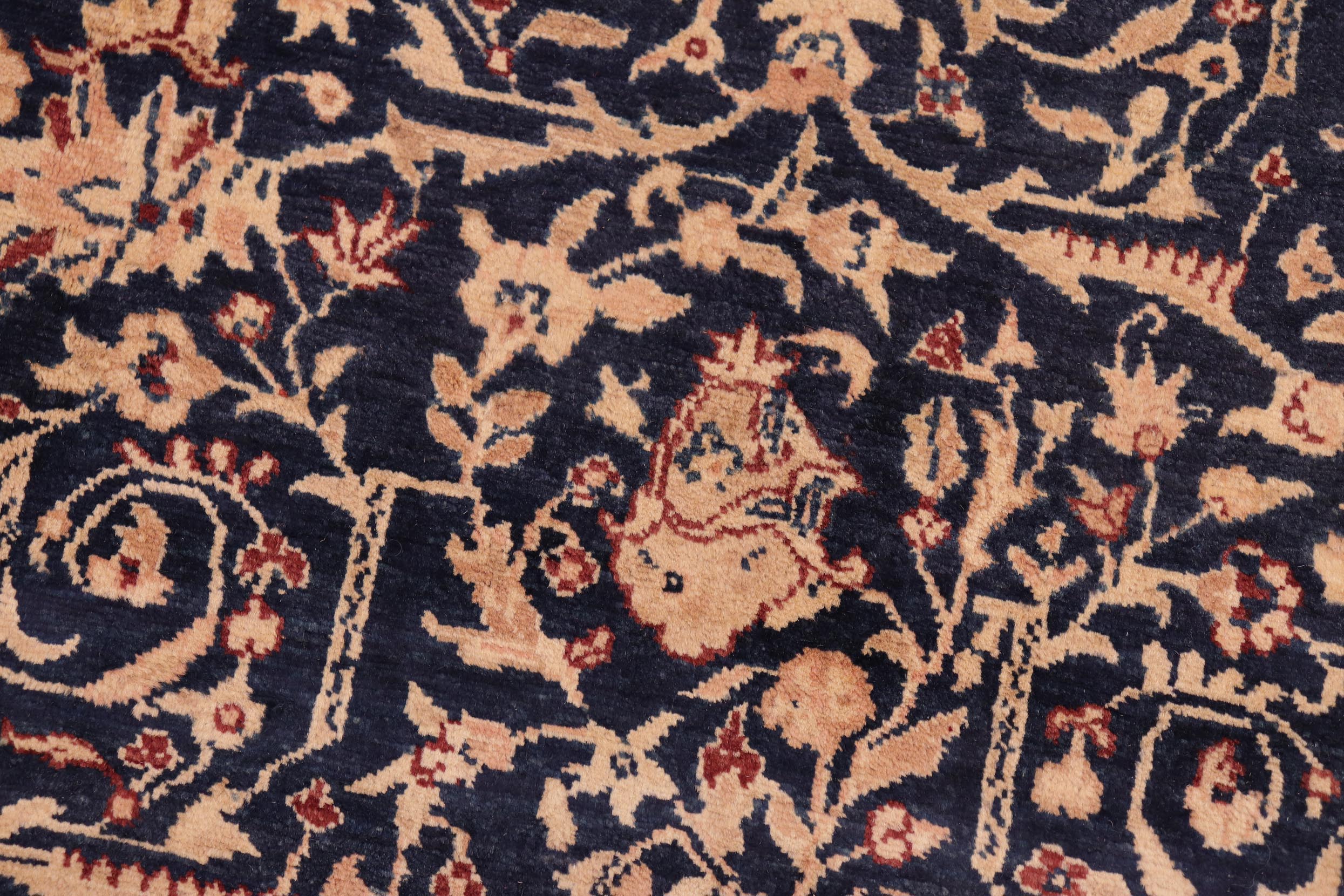 handmade Transitional Harriss Blue Rose Hand Knotted RECTANGLE 100% WOOL area rug 8x10
