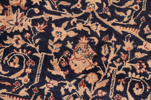 handmade Transitional Harriss Blue Rose Hand Knotted RECTANGLE 100% WOOL area rug 8x10