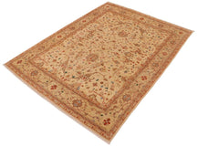 handmade Traditional Kafkaz Tan Blue Hand Knotted RECTANGLE 100% WOOL area rug 9 x 11