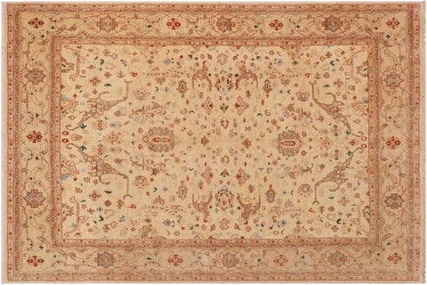 Chic Ziegler Merjan Tan/Blue Hand Knotted Wool Rug - 8'11'' x 11'4''