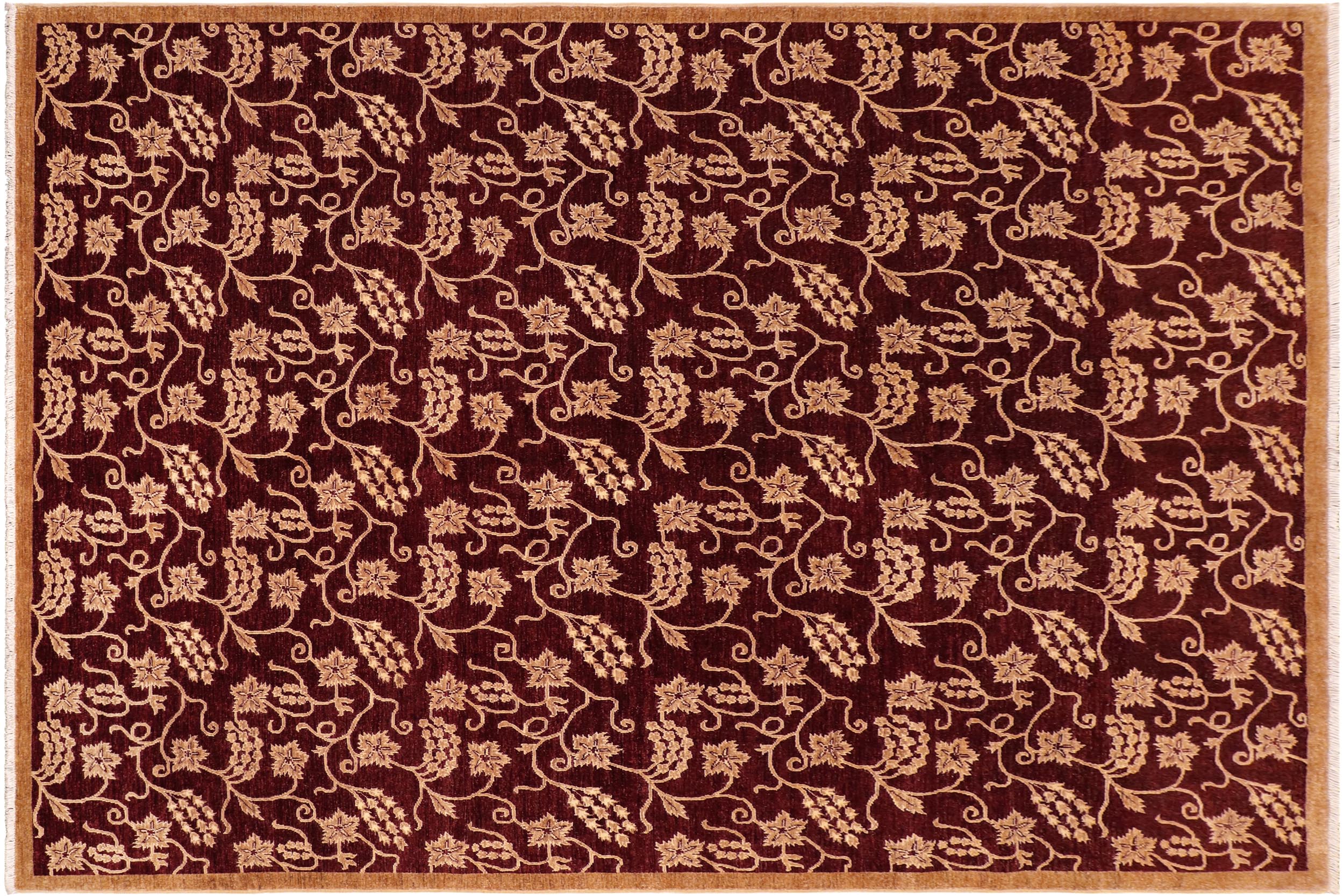 handmade Modern Kafkaz Red Tan Hand Knotted RECTANGLE 100% WOOL area rug 8' x 11'
