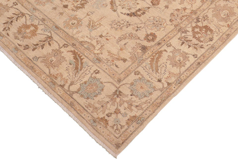 handmade Transitional Kafkaz Tan Brown Hand Knotted RECTANGLE 100% WOOL area rug 8' x 10'