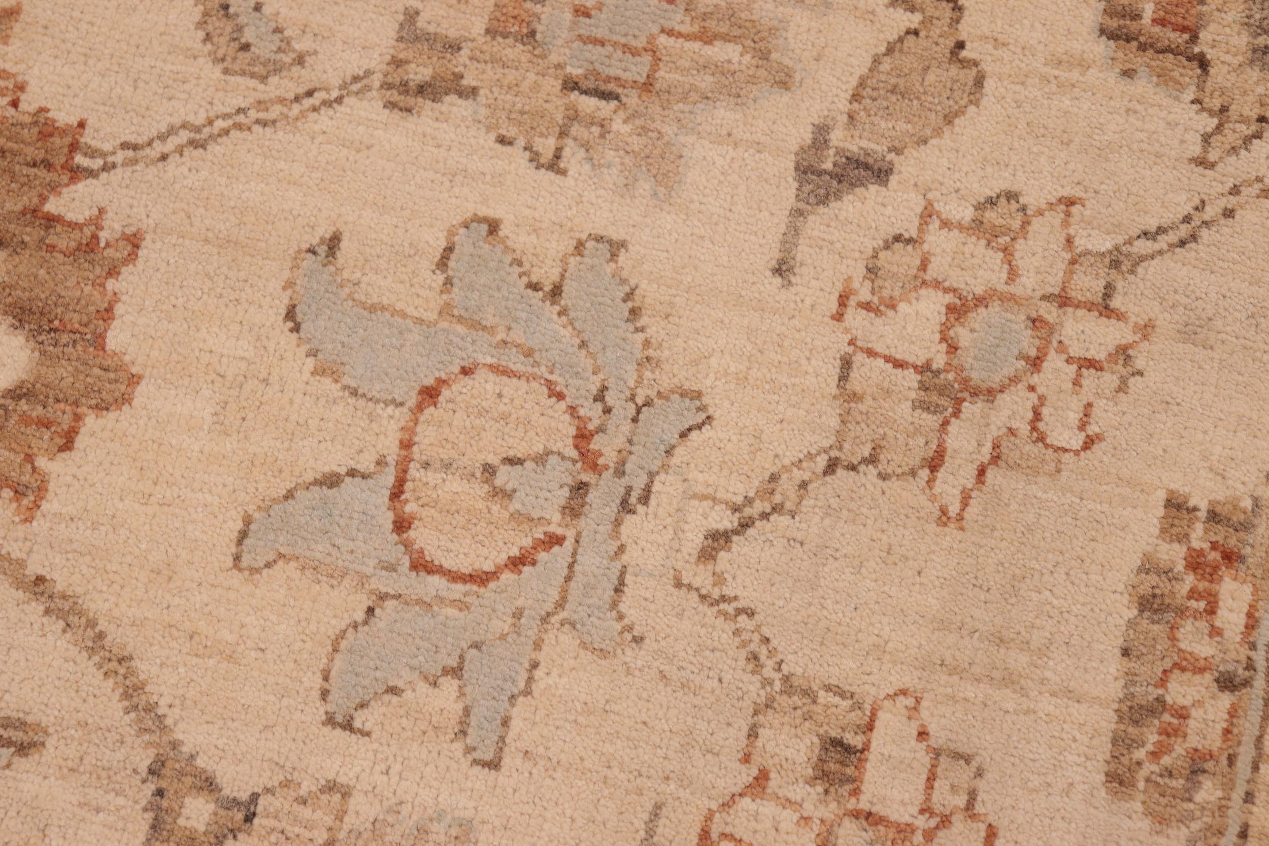 handmade Transitional Kafkaz Tan Brown Hand Knotted RECTANGLE 100% WOOL area rug 8' x 10'