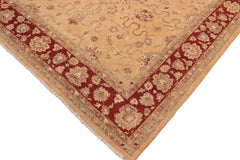 handmade Traditional Kafkaz Beige Burgundy Hand Knotted RECTANGLE 100% WOOL area rug 8 x 10