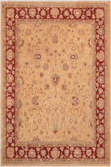 handmade Traditional Kafkaz Beige Burgundy Hand Knotted RECTANGLE 100% WOOL area rug 8 x 10