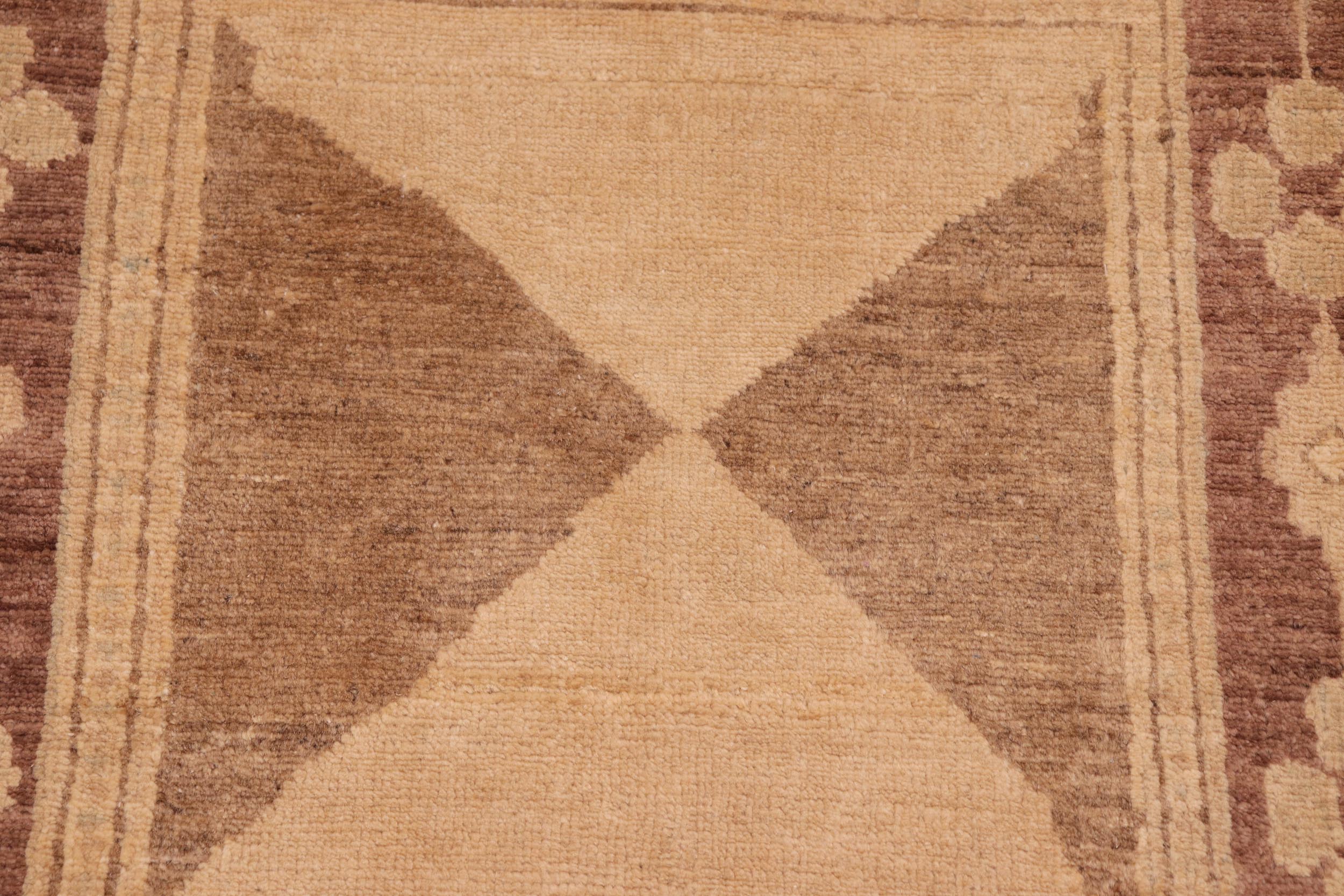 handmade Transitional Kafkaz Brown Tan Hand Knotted RECTANGLE 100% WOOL area rug 8' x 10'