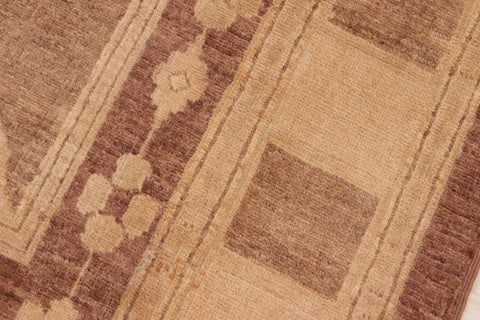 handmade Transitional Kafkaz Brown Tan Hand Knotted RECTANGLE 100% WOOL area rug 8' x 10'