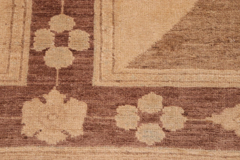 handmade Transitional Kafkaz Brown Tan Hand Knotted RECTANGLE 100% WOOL area rug 8' x 10'