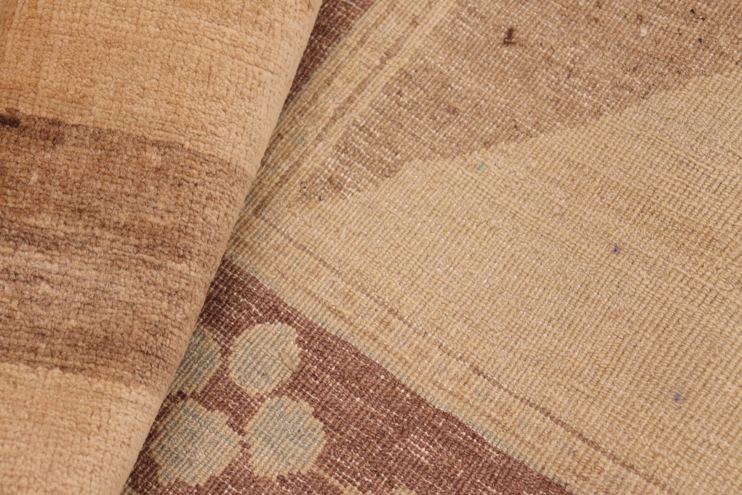 handmade Transitional Kafkaz Brown Tan Hand Knotted RECTANGLE 100% WOOL area rug 8' x 10'