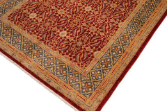 handmade Transitional Kafkaz Rust Blue Hand Knotted RECTANGLE 100% WOOL area rug 8 x 10