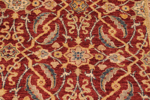 handmade Transitional Kafkaz Rust Blue Hand Knotted RECTANGLE 100% WOOL area rug 8' x 10'