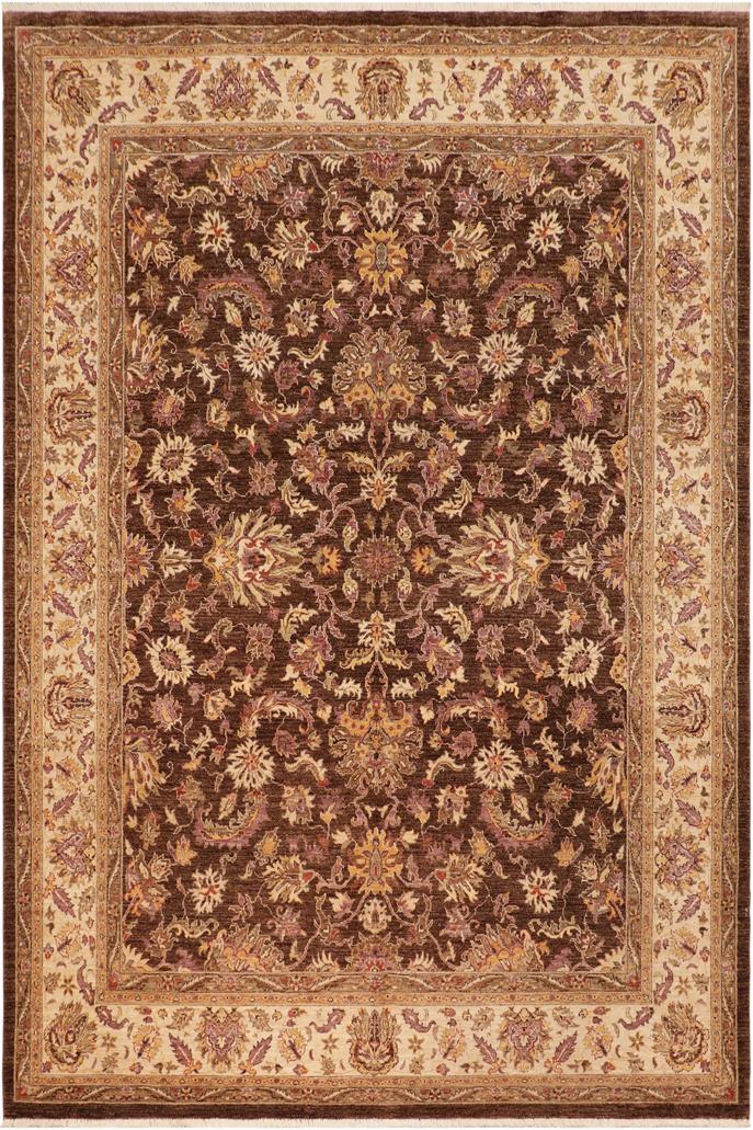 handmade Traditional Kafkaz Brown Beige Hand Knotted RECTANGLE 100% WOOL area rug 8 x 10