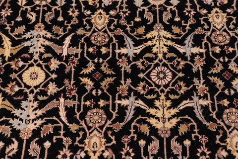 handmade Transitional Kafkaz Black Beige Hand Knotted RECTANGLE 100% WOOL area rug 8x10