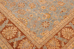 handmade Traditional Kafkaz Lt. Blue Lt. Brown Hand Knotted RECTANGLE 100% WOOL area rug 8 x 10