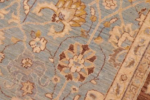 handmade Transitional Kafkaz Lt. Blue Lt. Brown Hand Knotted RECTANGLE 100% WOOL area rug 8' x 10'